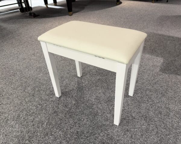 Piano Stool in Satin White with Storage