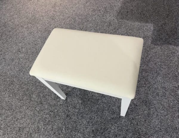Piano Stool in Satin White with Storage - Image 3