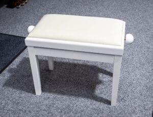 Adjustable Piano Stool in White Gloss