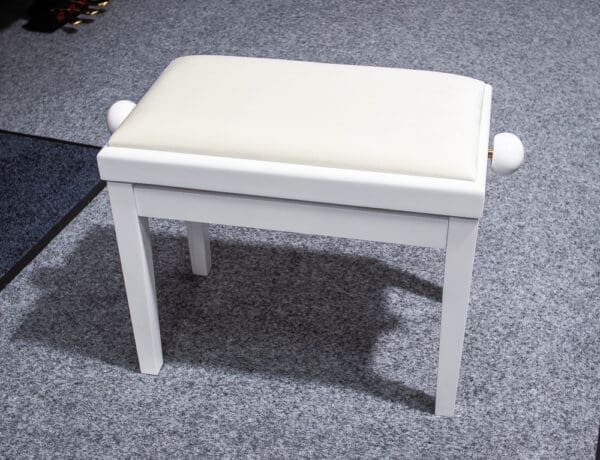 Adjustable Piano Stool in White Gloss