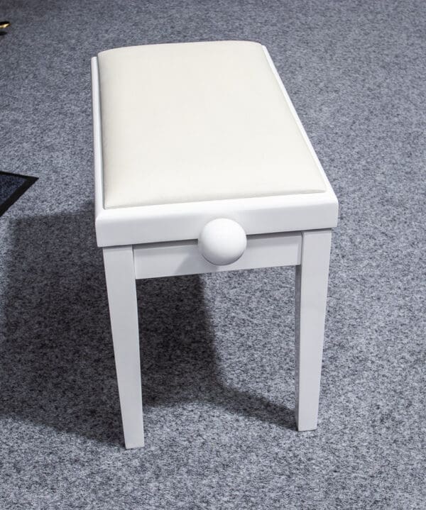 Adjustable Piano Stool in White Gloss - Image 3
